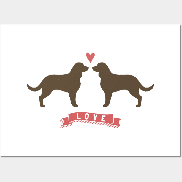 American Water Spaniels in Love Wall Art by Coffee Squirrel